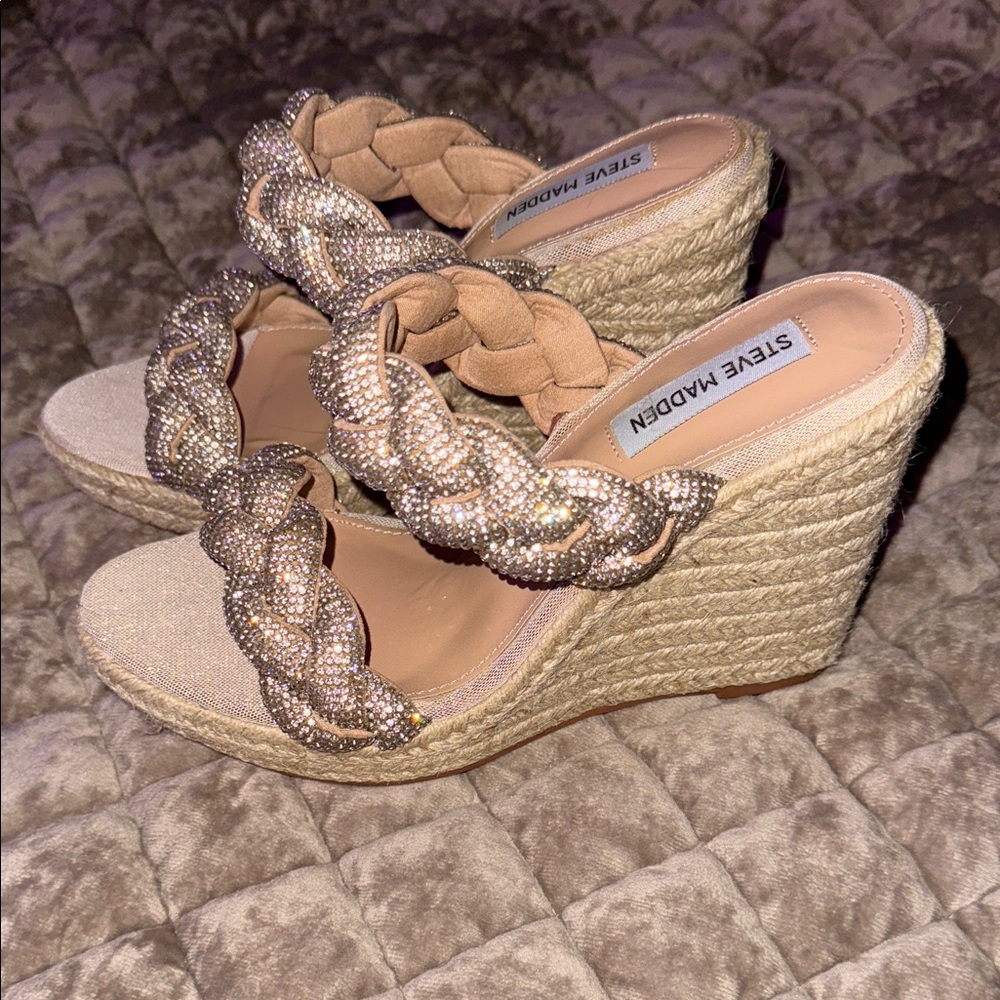 Steve Madden Rhinestone Wedges Size 7.5